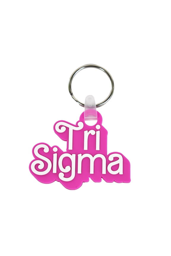 Sigma Sigma Sigma Keychain - Retro Dolly Sorority Name Design