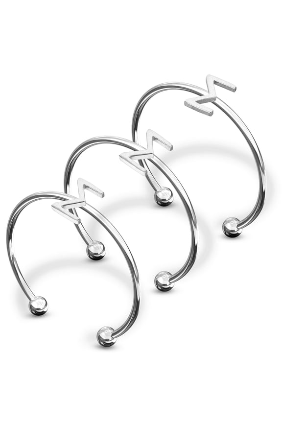 Sigma Sigma Sigma Stacking Ring Set - Adjustable Rings with Silver Plating