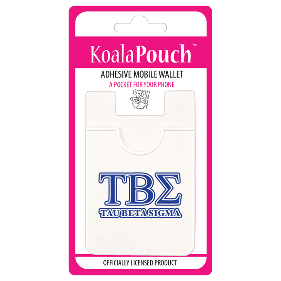 Sorority Shop Tau Beta Sigma - Koala Pouch - Adhesive Cell Phone Wallet with TBS Greek Letter Design