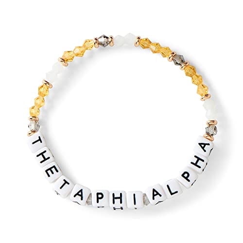 Sorority Shop Theta Phi Alpha Bracelet — Glass Bead Bracelet with TPA Name Beads, Greek Sorority Jewelry