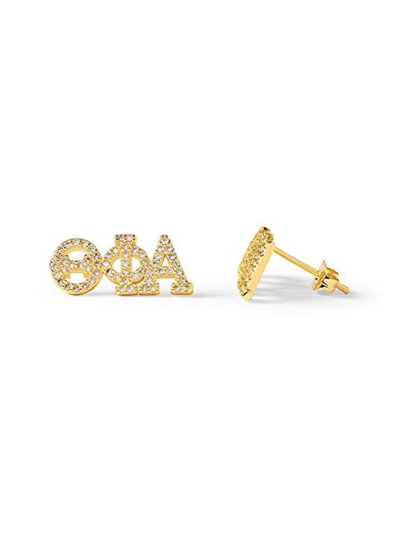 Sorority Shop Theta Phi Alpha Earrings TPA 18K Gold Plated Sorority Gifts Earrings, Long-Lasting Theta Phi Alpha Gifts for Women