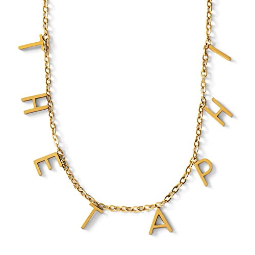 Sorority Shop Theta Phi Alpha Necklace TPA Name Necklace, 18K Gold Plated Sorority Gifts Necklace, Long-Lasting Theta Phi Alpha Gifts for Women