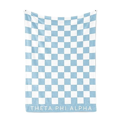 Sorority Shop Theta Phi Alpha Thick Blanket - Stylish Checkered Blanket Perfect for Big Little Sorority Gifts - Soft, Cozy, and Comfortable Gift Blanket for Women - 50" X 62"