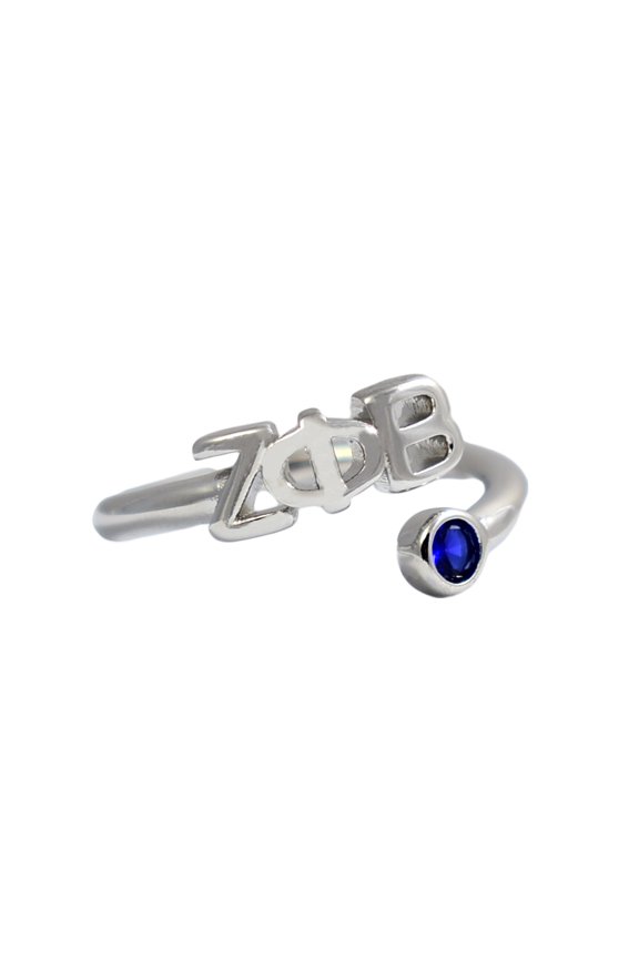 Zeta Phi Beta Stacking Ring Set - Adjustable Rings with 18k White Gold Plating