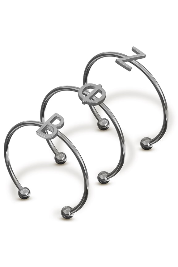 Zeta Phi Beta Stacking Ring Set - Adjustable Rings with 18k White Gold Plating