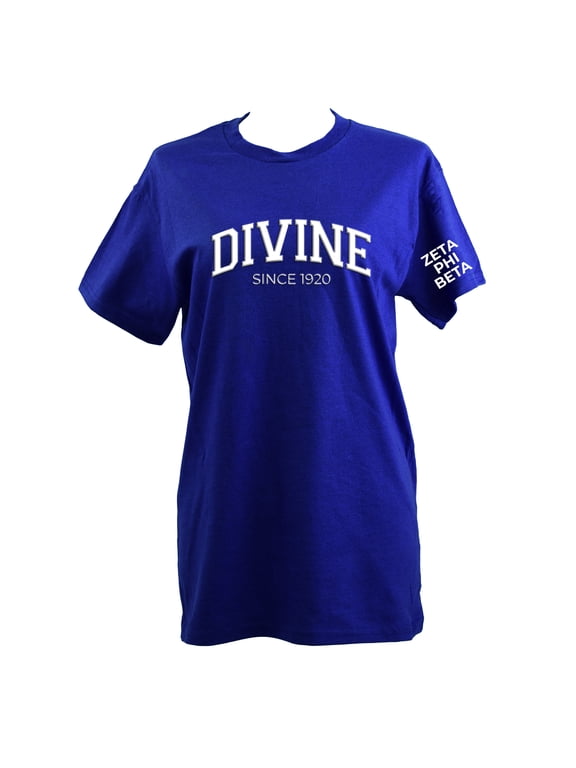 Zeta Phi Beta T-Shirt - Divine and Sorority Name Design, 100% Cotton, Size Medium