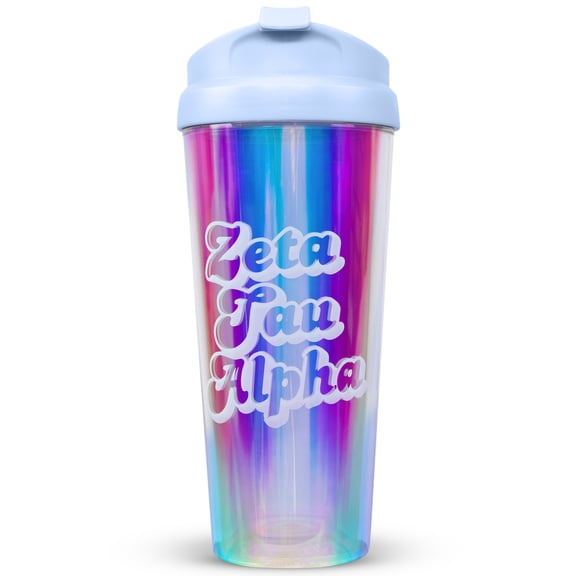 Sorority Shop Zeta Tau Alpha 16 Oz Tumbler - Double-Walled, Vacuum Insulated Acrylic Tumbler With Retro Style Sorority Name