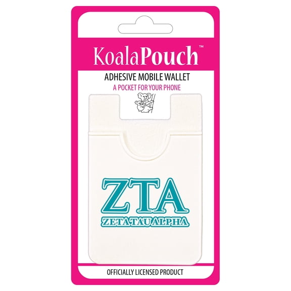 Sorority Shop Zeta Tau Alpha - Koala Pouch - Adhesive Cell Phone Wallet with ZTA Greek Letter Design