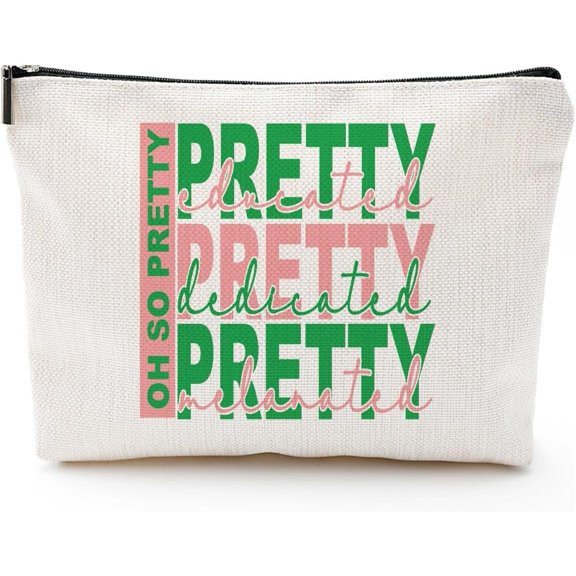 Sorority Themed Gifts for Sisters and Green Makeup Bag for Women - Cute Small Pouch, Sisterhood for , Black Girl Essentials