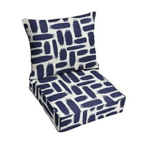 Sorra Home 22.5" x 22.5" Blue Graphic Square Cushion Set Outdoor Seating Cushions (2 Pieces)