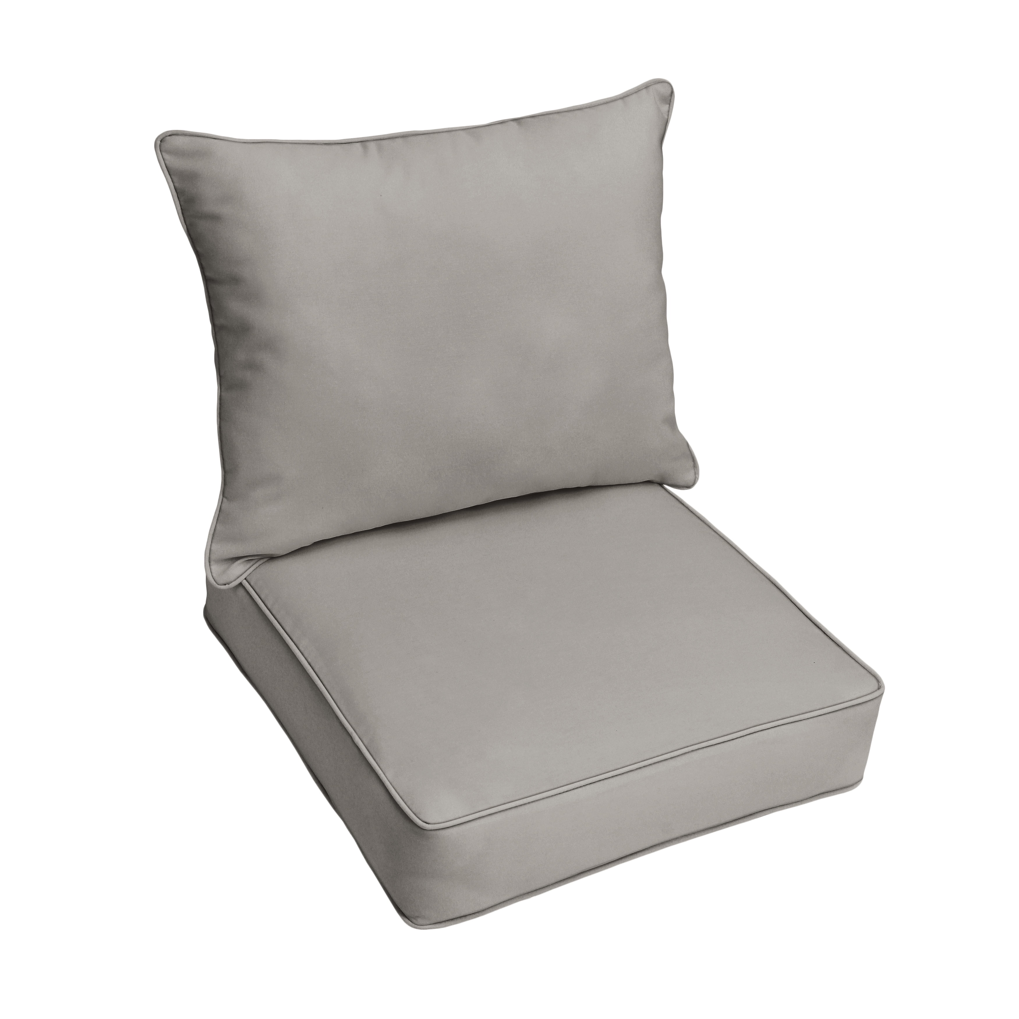 Sorra Home 23" x 25" Gray Solid Rectangle Cushion Set Outdoor Seating Cushions (2 Pieces)