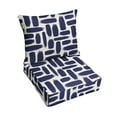 thumbnail image 1 of Sorra Home 25" x 25" Blue Graphic Square Cushion Set Outdoor Seating Cushions (2 Pieces), 1 of 1