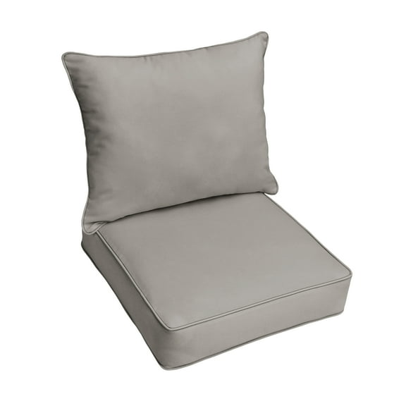 Sorra Home 29" x 27" Gray Solid Rectangle Cushion Set Outdoor Seating Cushions (2 Pieces)