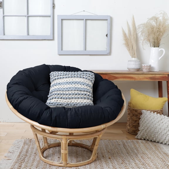 Sorra Home 44-inch Round Papasan Cushion - Navy
