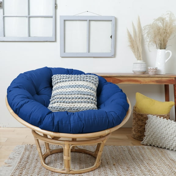 Sorra Home 48-inch Round Papasan Cushion - Blue