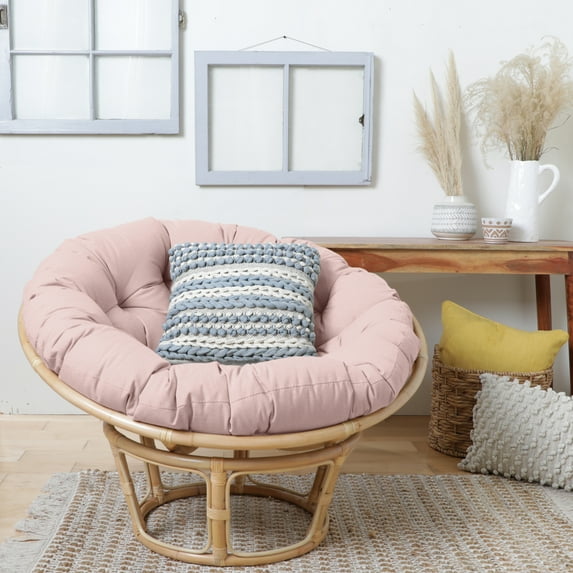 Sorra Home 48-inch Round Papasan Cushion - Blush Pink