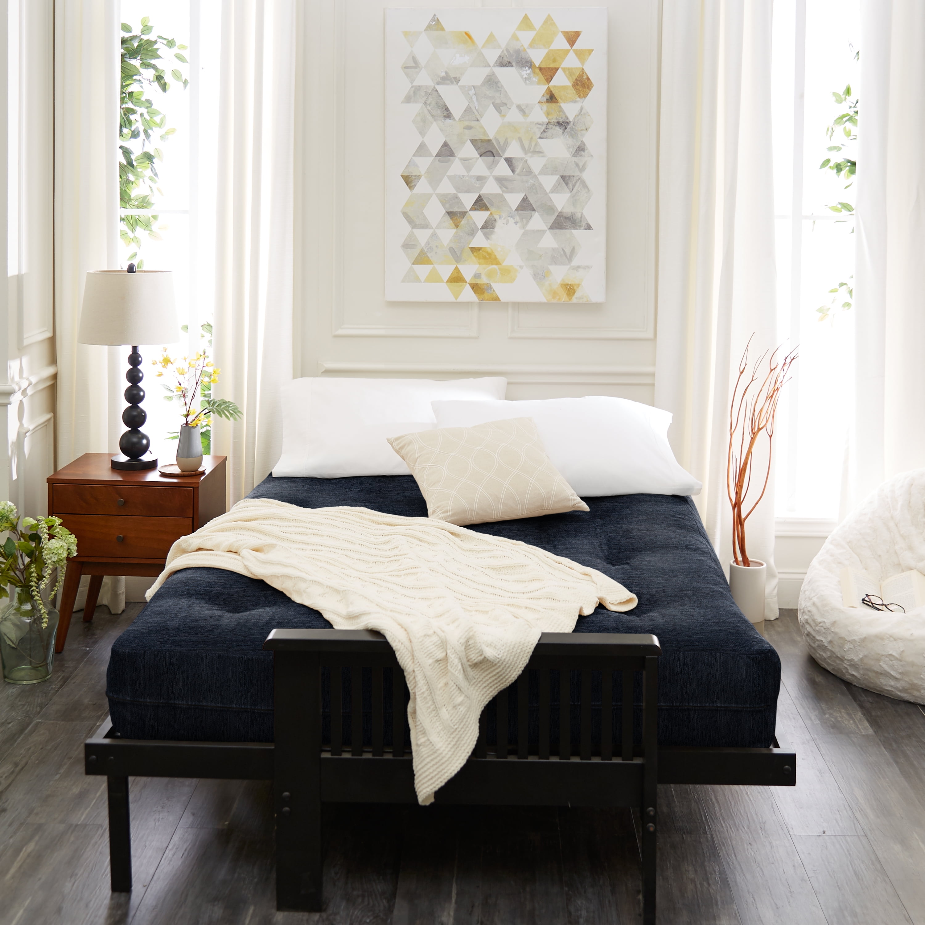 Sorra Home - 5 inch Reversible Tufted Futon Mattress, Queen Size