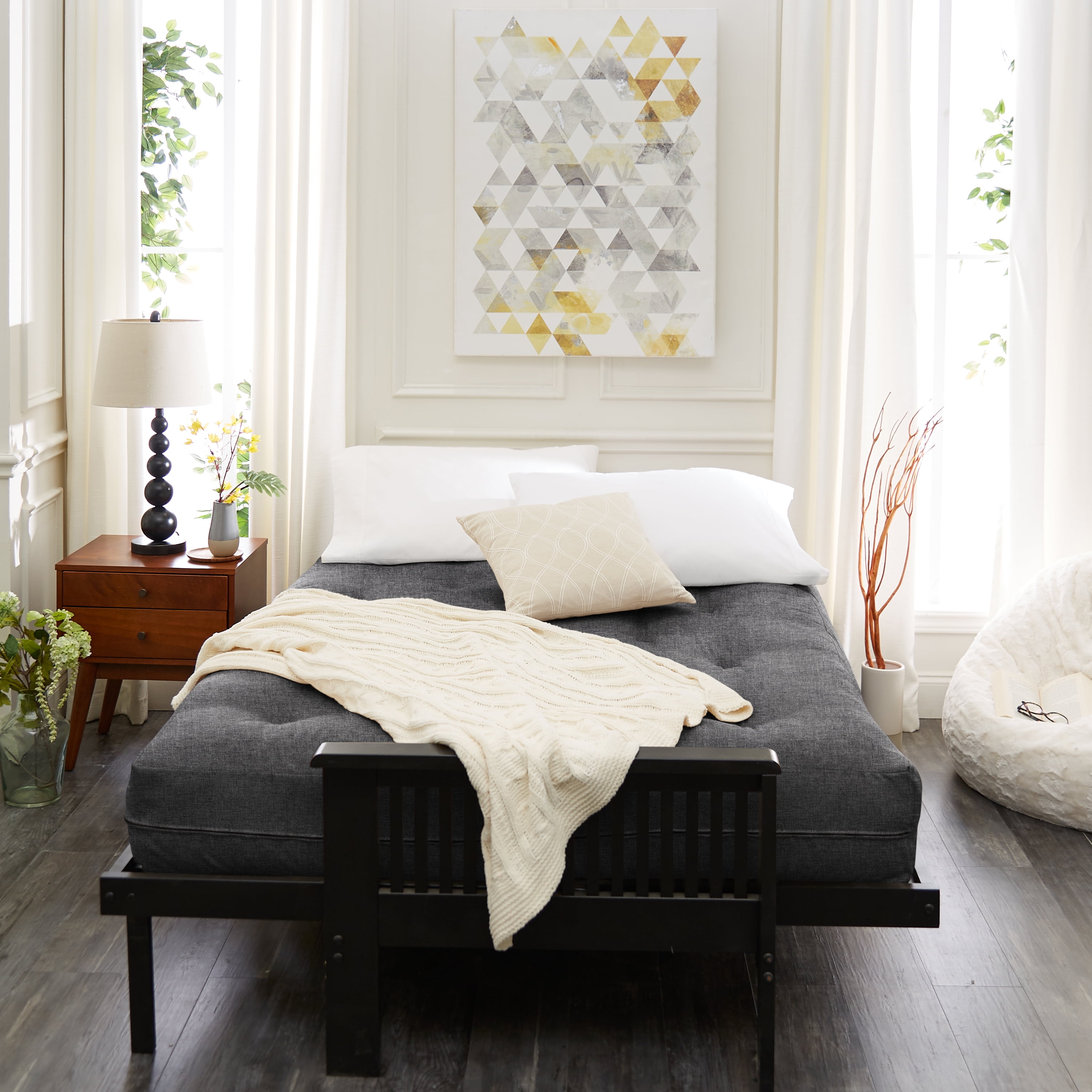 Sorra Home - 8 inch Reversible Tufted Futon Mattress, Full Size
