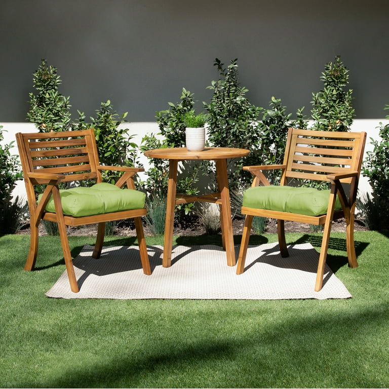 Sorra Home Apple Green Tufted Chair Cushion Round U Shaped Back 16 x 16 x 3 Set of 2