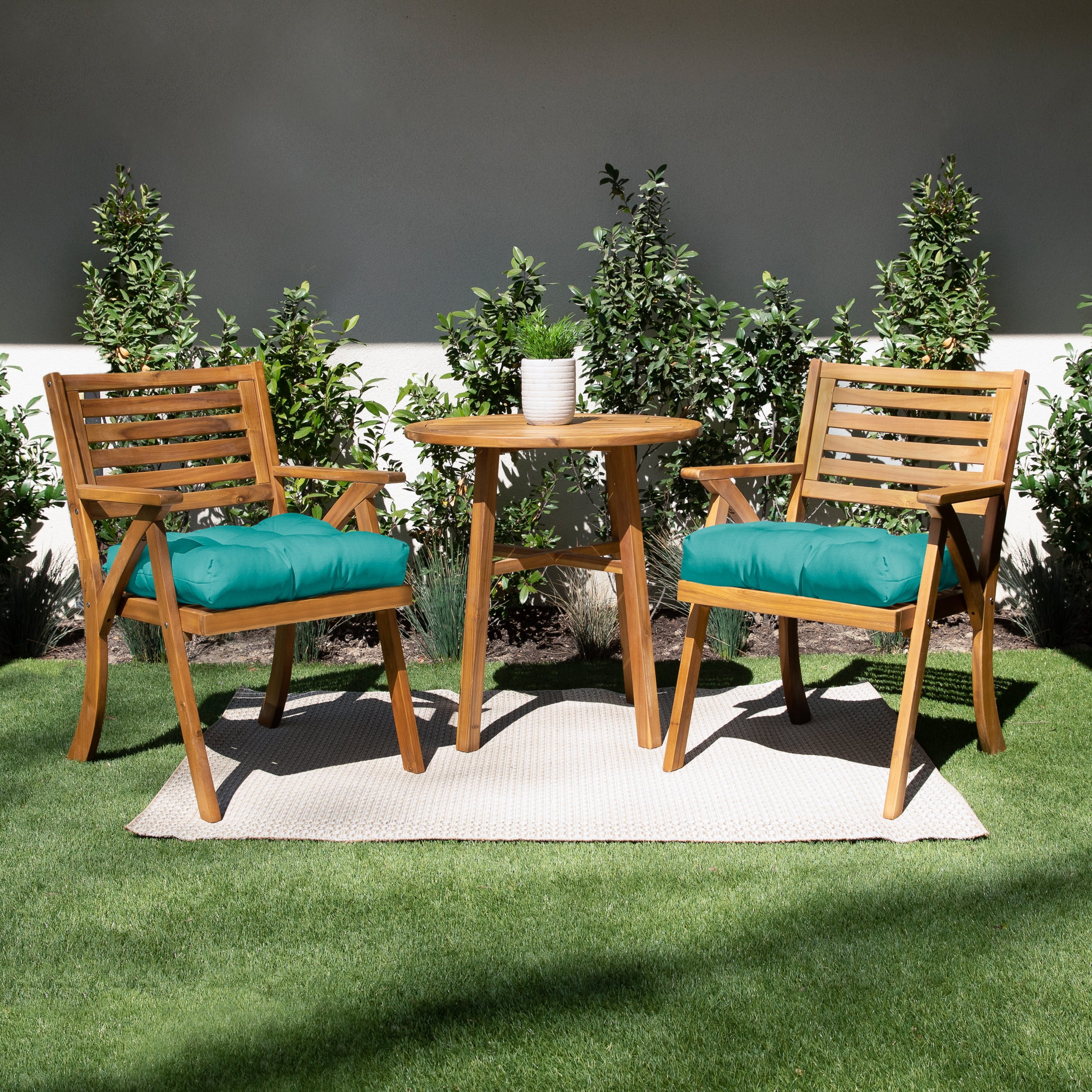 Sorra Home Apple Green Tufted Chair Cushion Square Back 19 x 19 x 3 Set of 2 Walmart