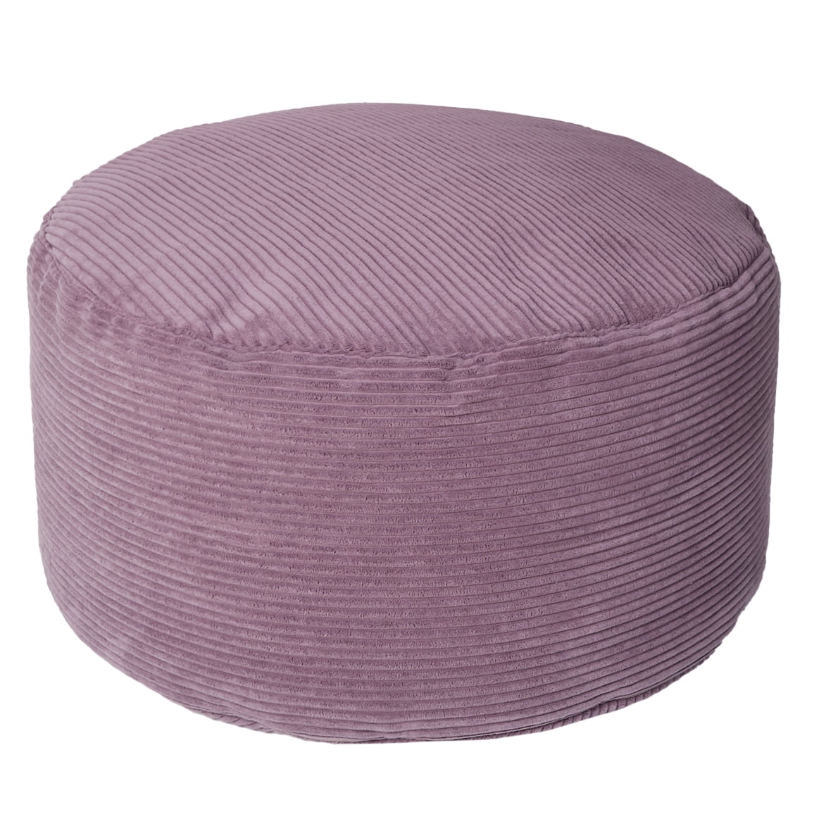Sorra Home Barrett Purple Round Bean Pouf 30 in W x 30 in D x 15 in H