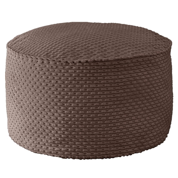 Sorra Home Becklee Chocolate Round Bean Pouf 30 in W x 30 in D x 15 in H