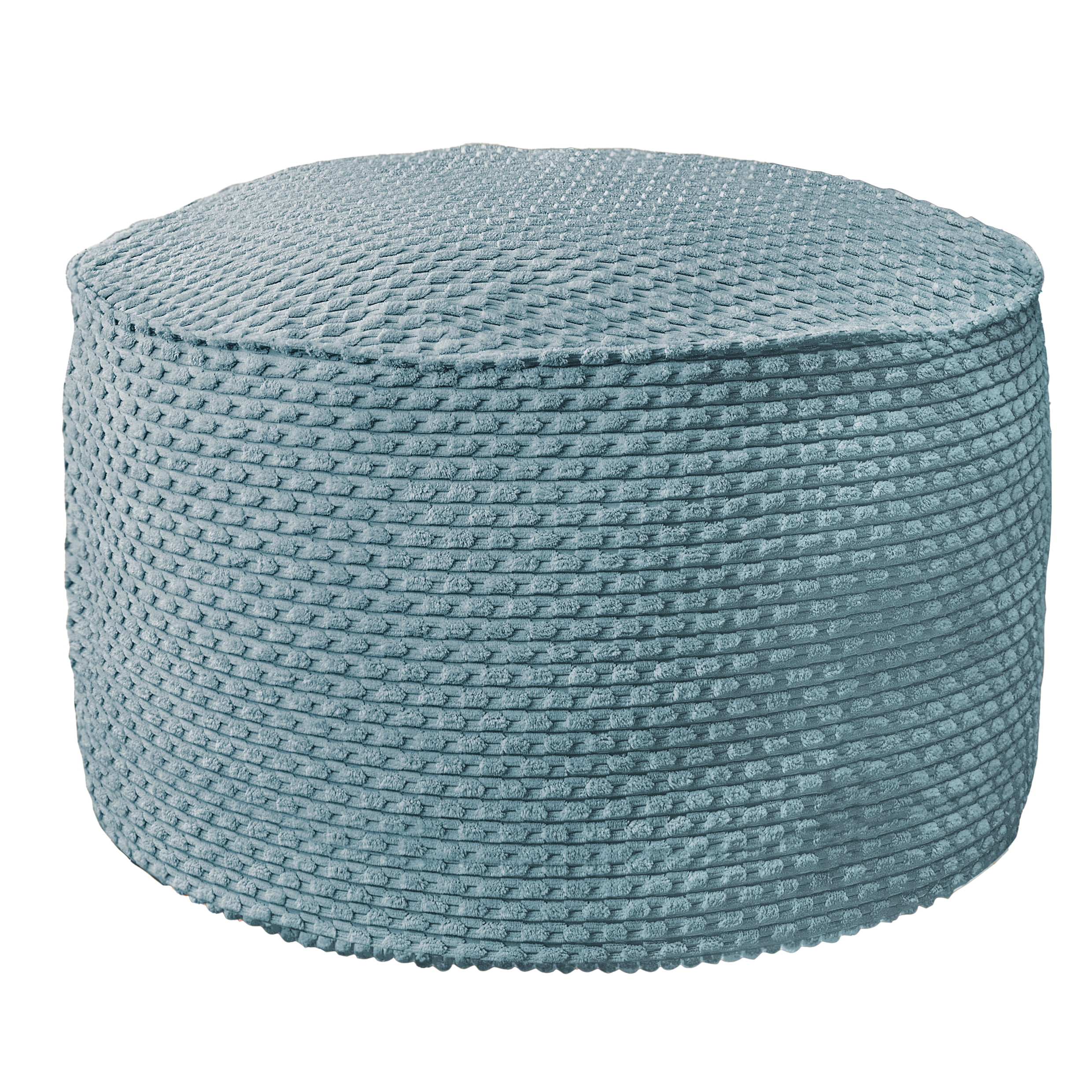 Sorra Home Becklee Teal Round Bean Pouf 30 in W x 30 in D x 15 in H