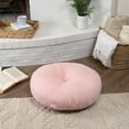 thumbnail image 1 of Sorra Home Blush Pink Tufted Circle Floor Pillow with Handle 24 in x 24 in x 5 in, 1 of 4