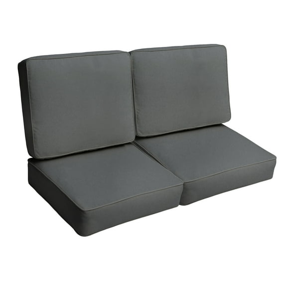 Sorra Home Charcoal Grey Indoor/Outdoor Loveseat, Corded