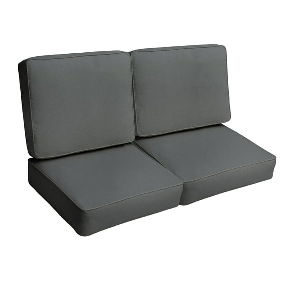 Sorra Home Charcoal Grey Indoor/Outdoor Loveseat, Corded