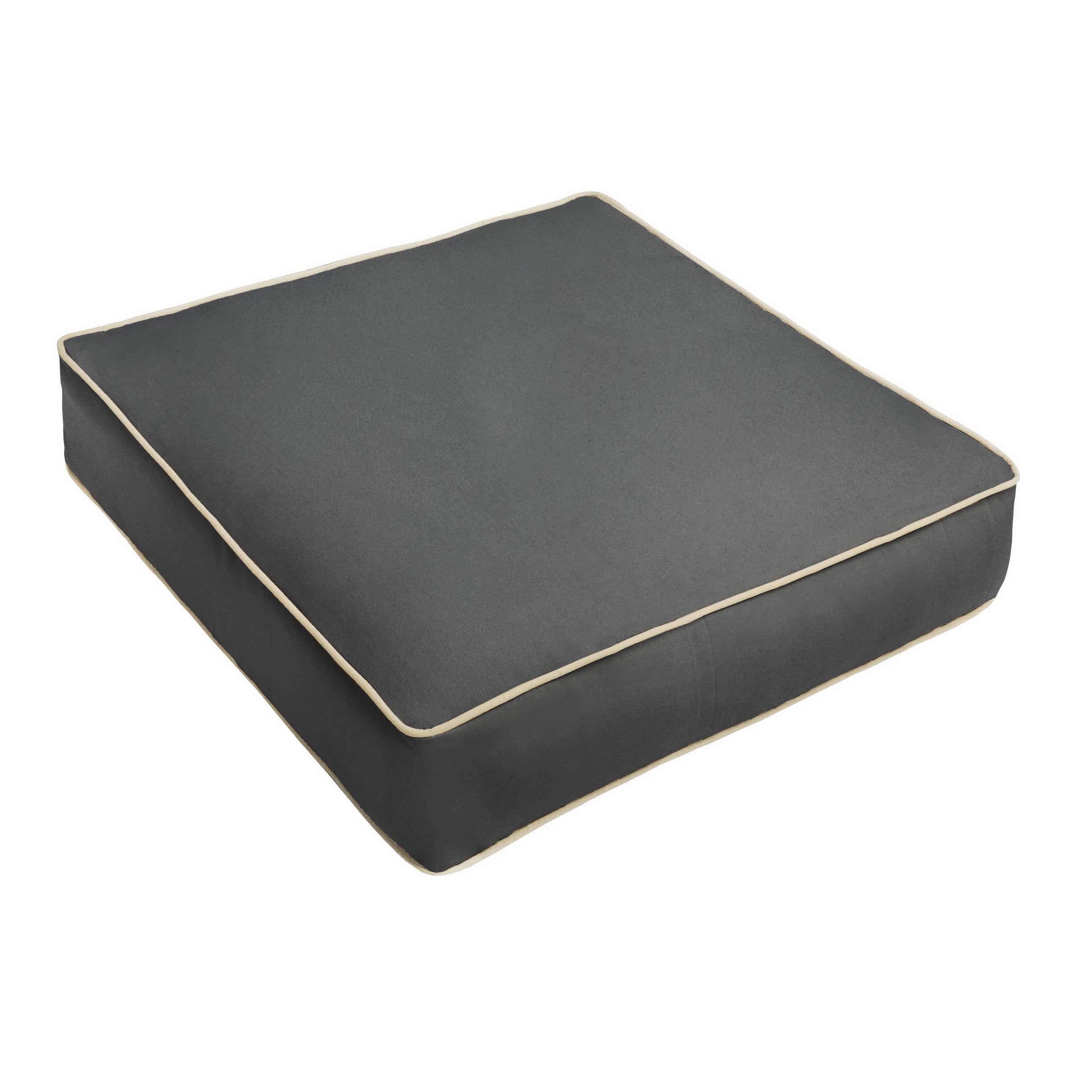 Sorra Home Charcoal Grey with Ivory Indoor/Outdoor Deep Seating Cushion