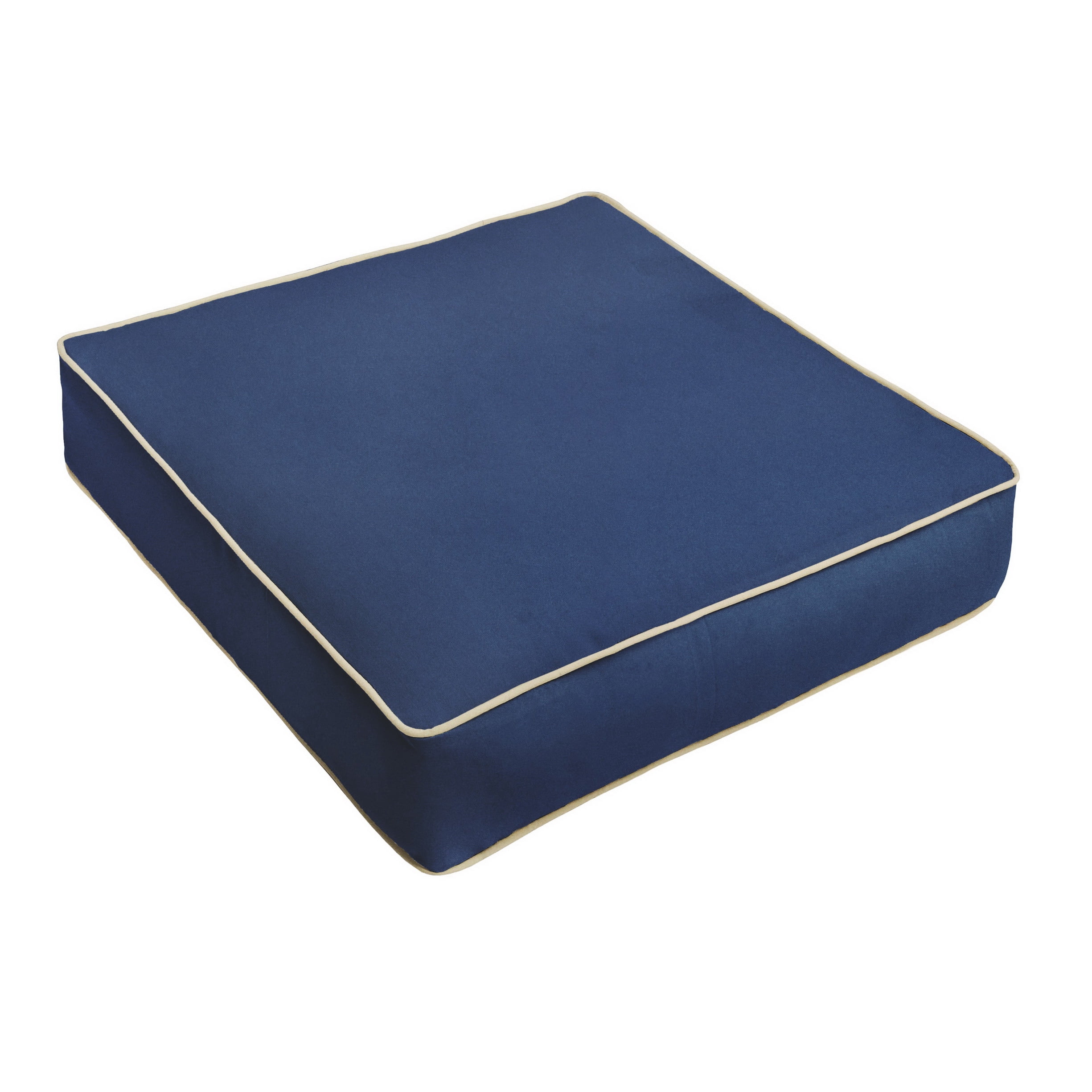 Sorra Home Dark Blue with Ivory Indoor/Outdoor Deep Seating Cushion, Corded