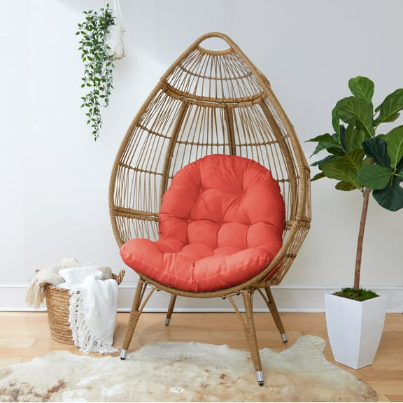 Sorra Home Egg Chair Cushion - 44 in x 27 in x 4 in - Coral
