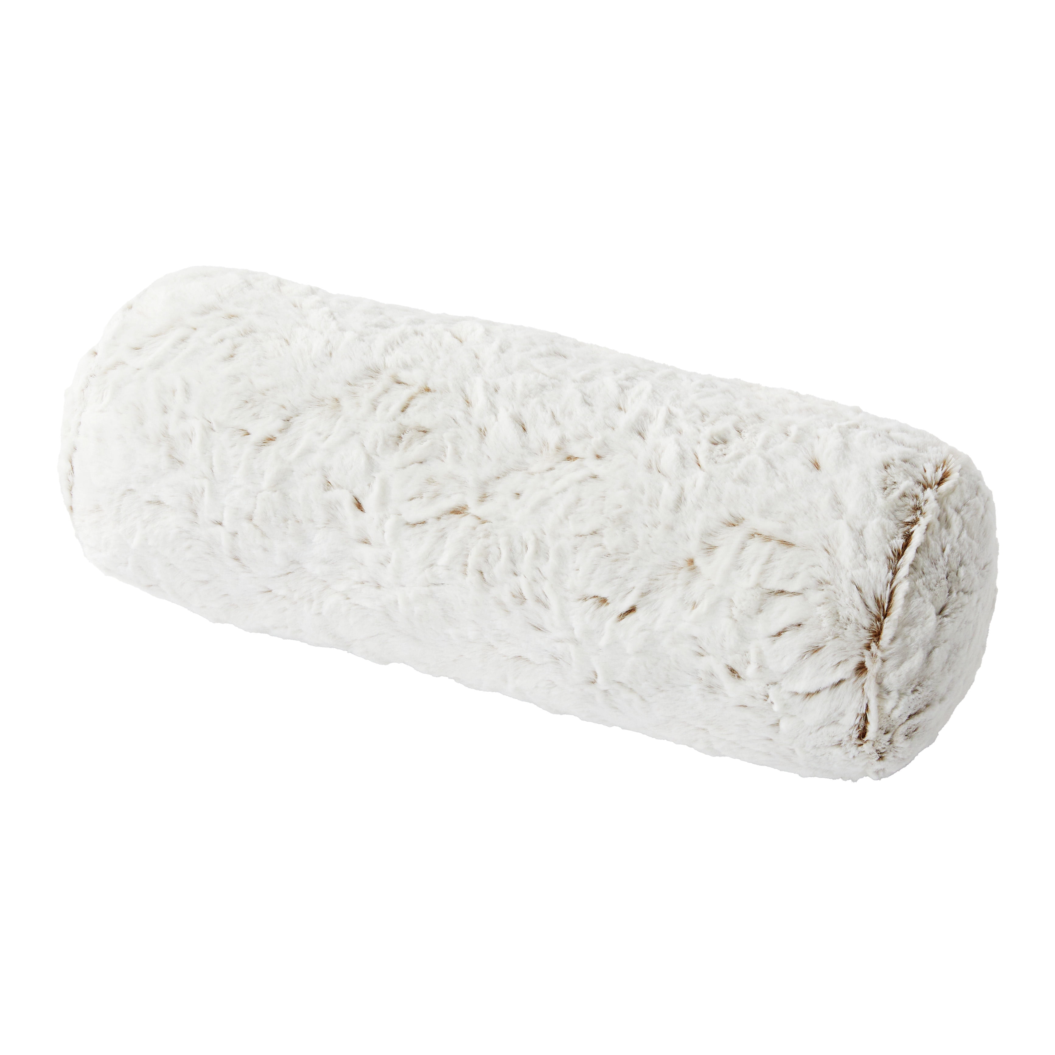 Sorra Home Fauxchilla Fawn Indoor Knife Edge Bolster Pillow Single 24 in W x 8 in H x 8 in D