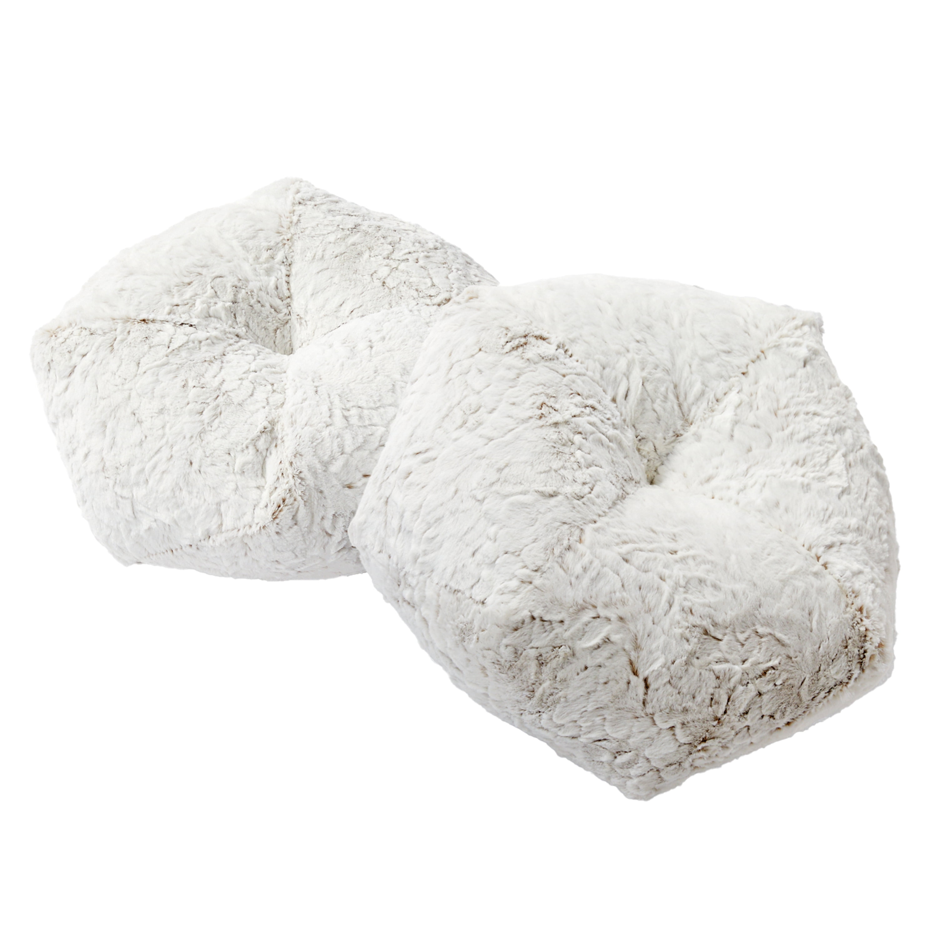 Sorra Home Fauxchilla Fawn Indoor Knife Edge Geo Pillow Set of 2 11 in W x 4 in H x 11 in D