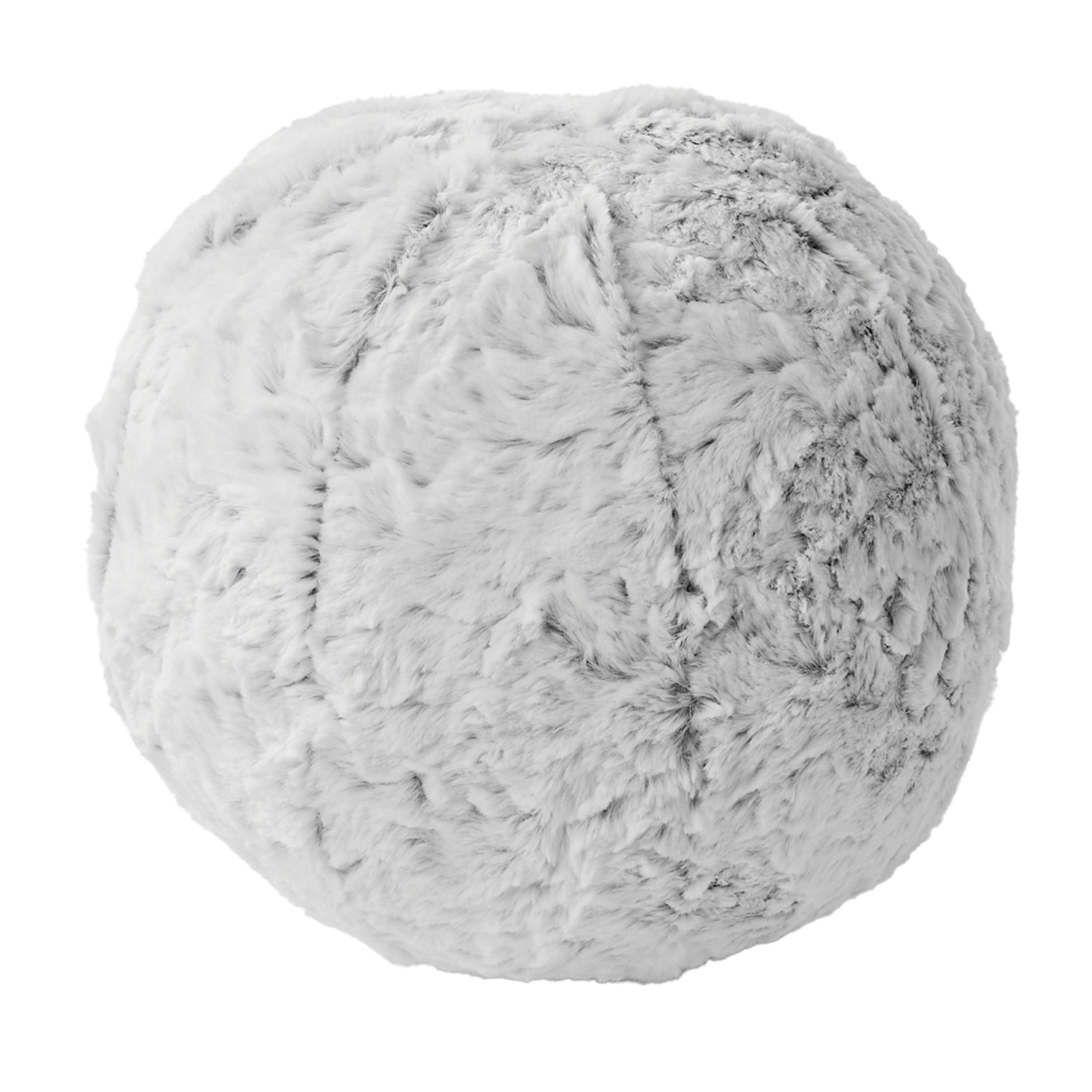 Sorra Home Fauxchilla Silver Fox Indoor Knife Edge Ball Pillow Single 10 in W x 10 in H x 10 in D