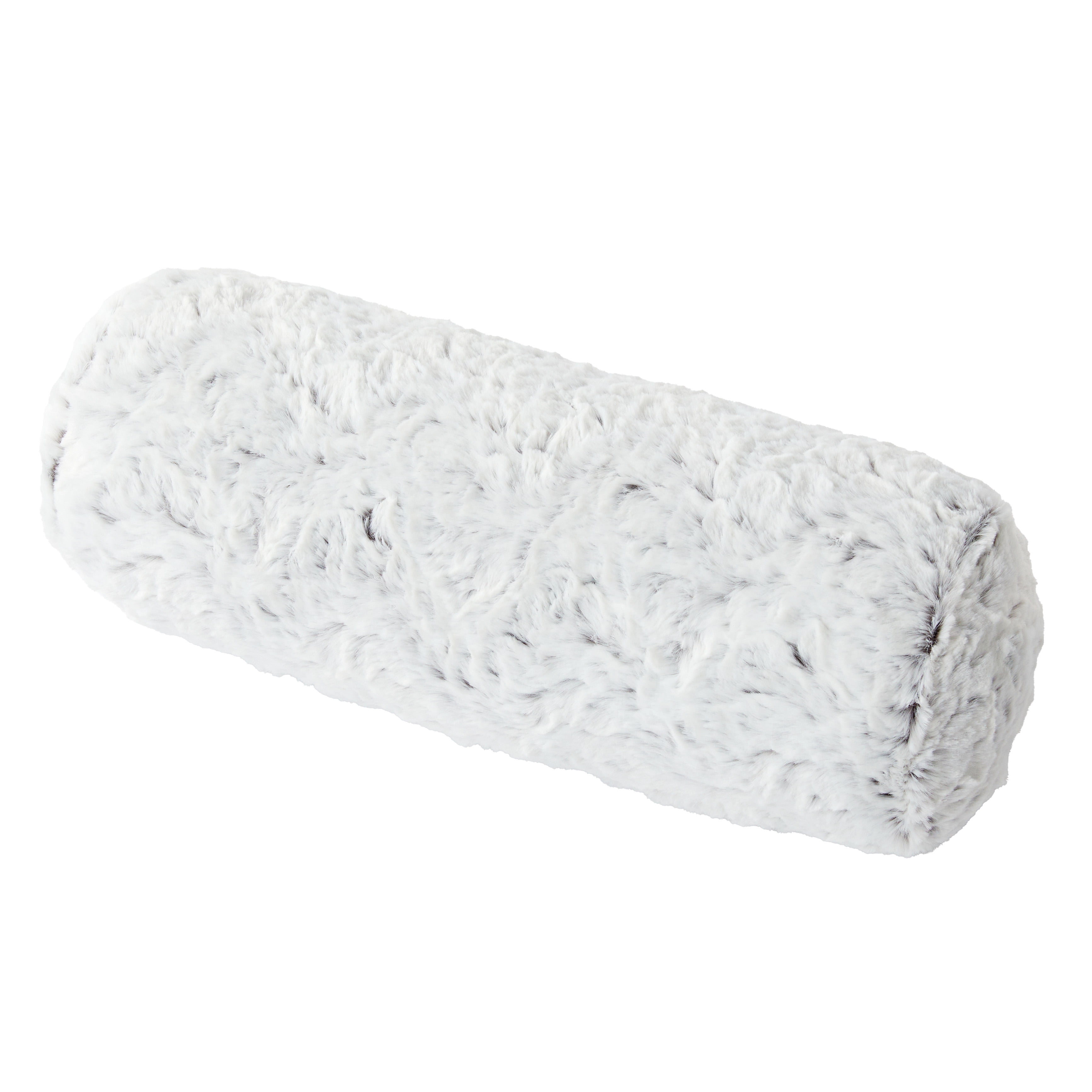 Sorra Home Fauxchilla Silver Fox Indoor Knife Edge Bolster Pillow Single 24 in W x 8 in H x 8 in D