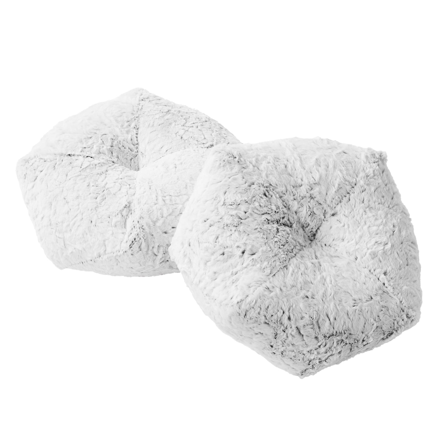 Sorra Home Fauxchilla Silver Fox Indoor Knife Edge Geo Pillow Set of 2 11 in W x 4 in H x 11 in D