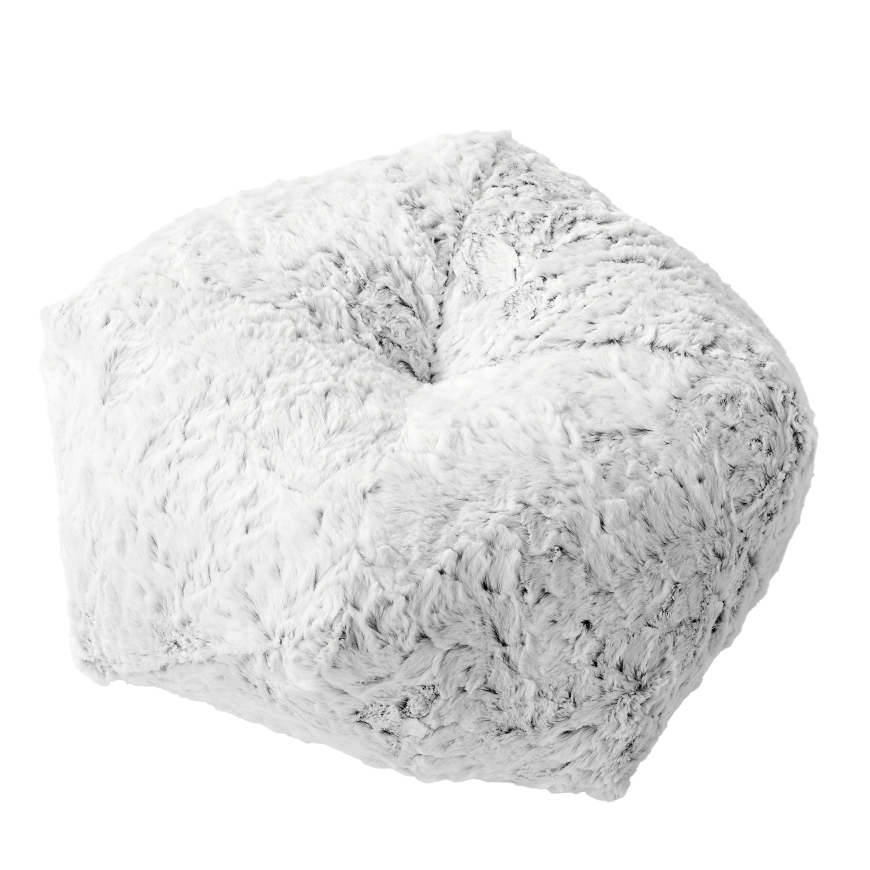 Sorra Home Fauxchilla Silver Fox Indoor Knife Edge Geo Pillow Single 11 in W x 4 in H x 11 in D