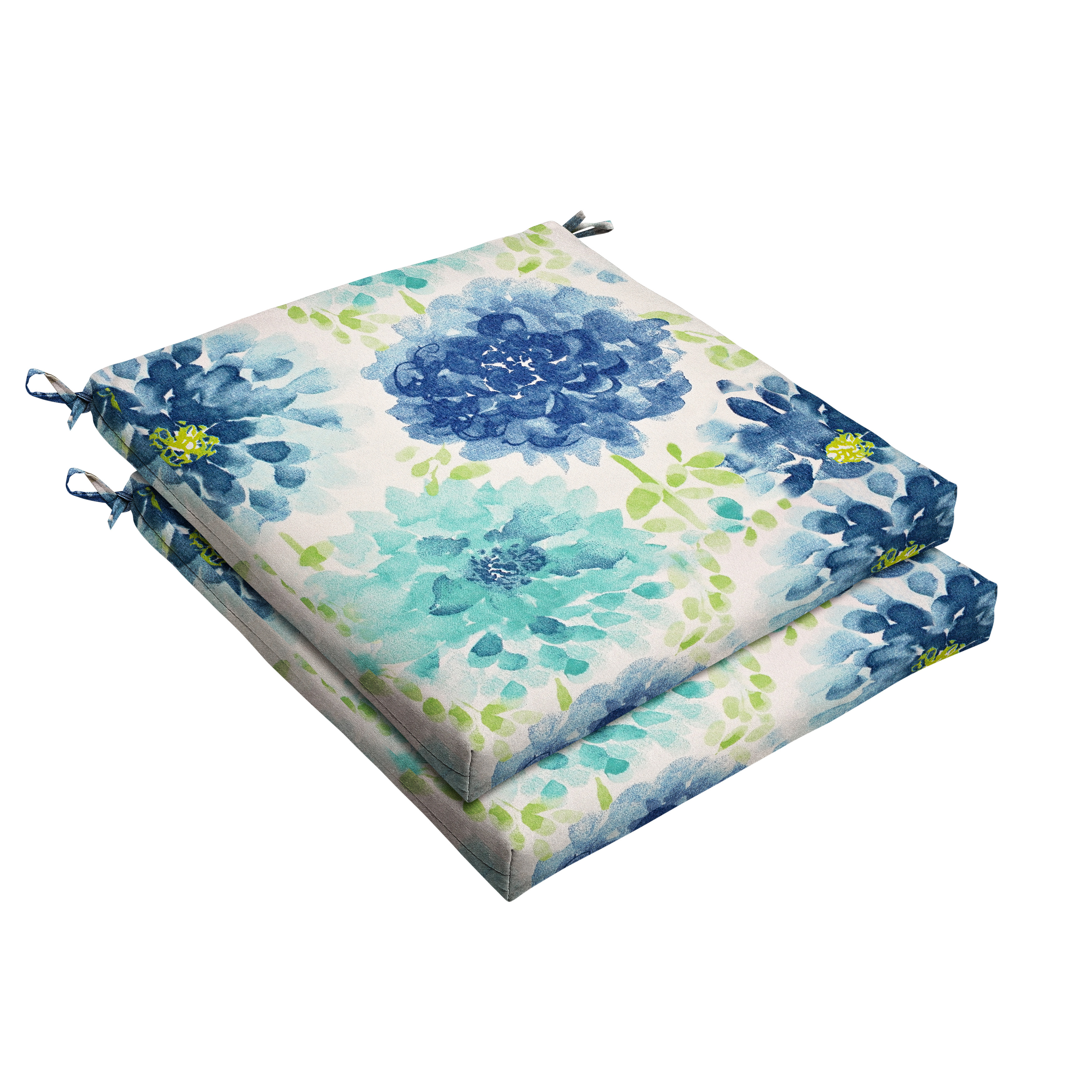 Sorra Home Gardenia Seaglass Indoor/Outdoor Chair Cushion Set of Two
