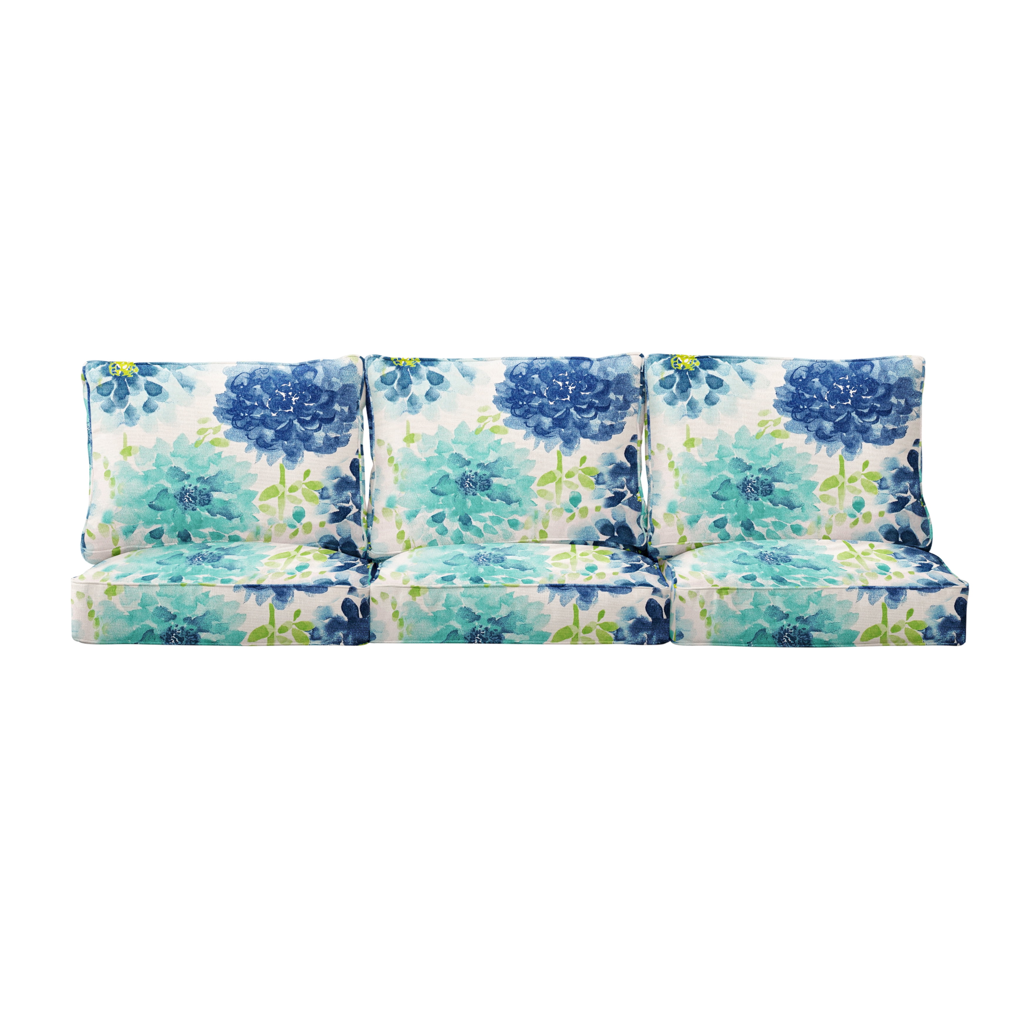 Sorra Home Gardenia Seaglass Indoor/Outdoor Deep Seating Sofa Cushion Set