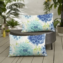 Sorra Home Gardenia Seaglass Indoor/Outdoor Knife Edge Set of Two