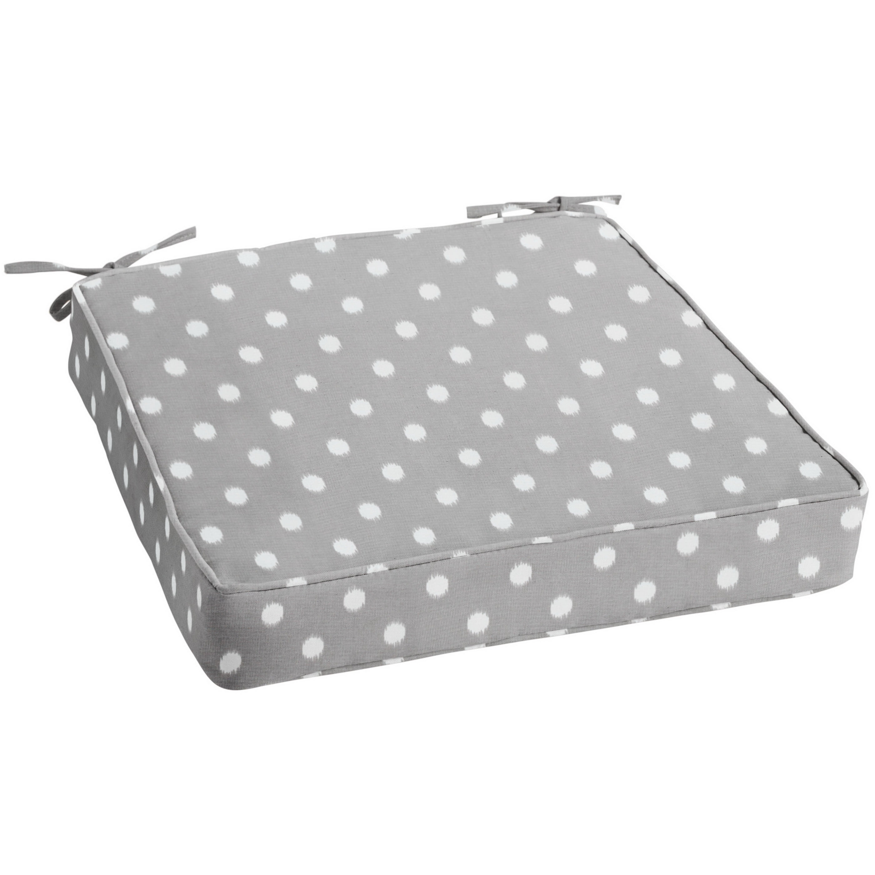 Sorra Home Grey Dots Indoor/Outdoor Corded Chair Cushion