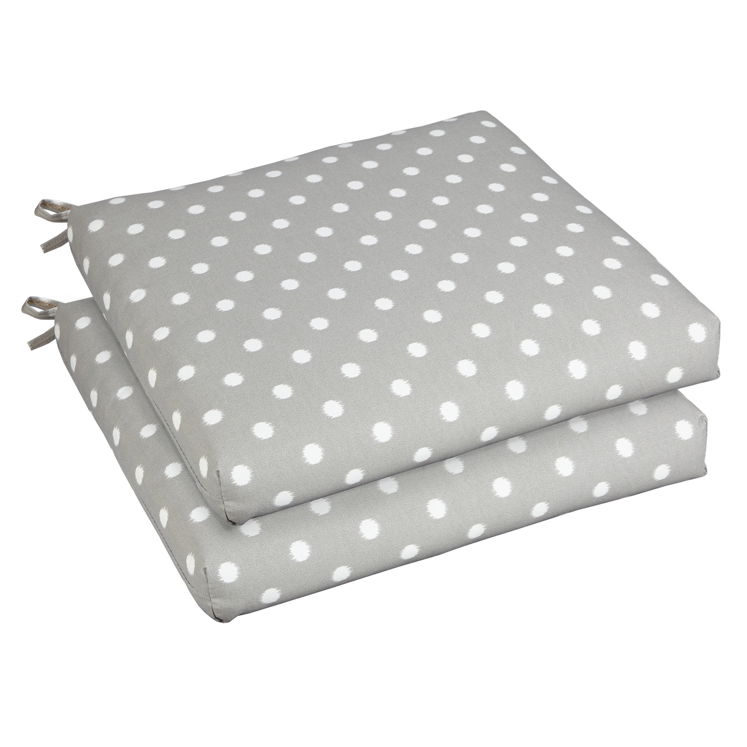 Sorra Home Grey Dots Indoor Outdoor Cushion Set for Patio Chairs, Bristol