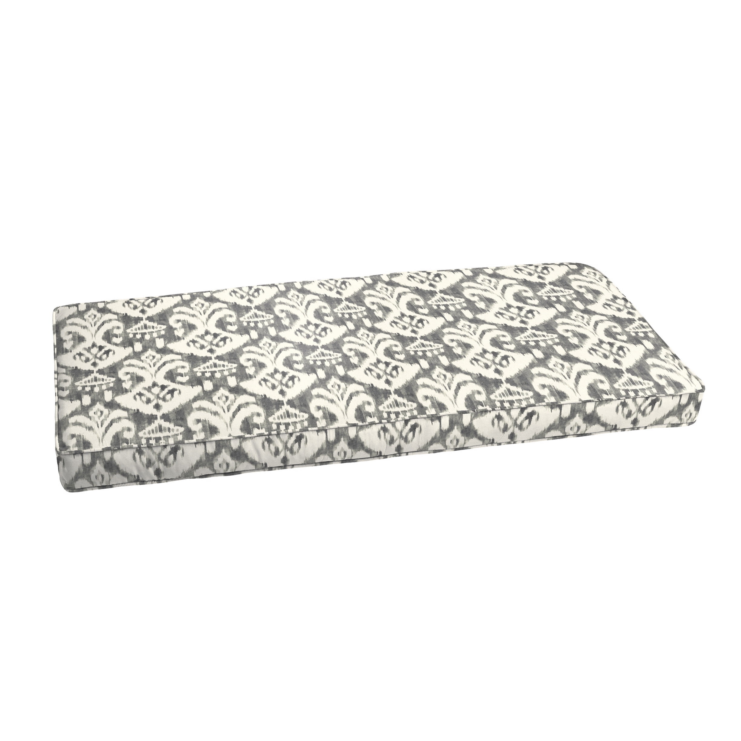 Sorra Home Grey and Cream Corded Indoor/Outdoor Bench Cushion