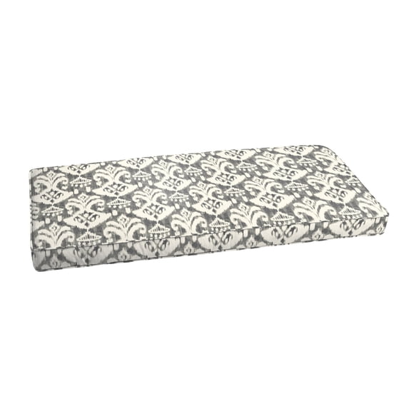 Sorra Home Grey and Cream Corded Indoor/Outdoor Bench Cushion