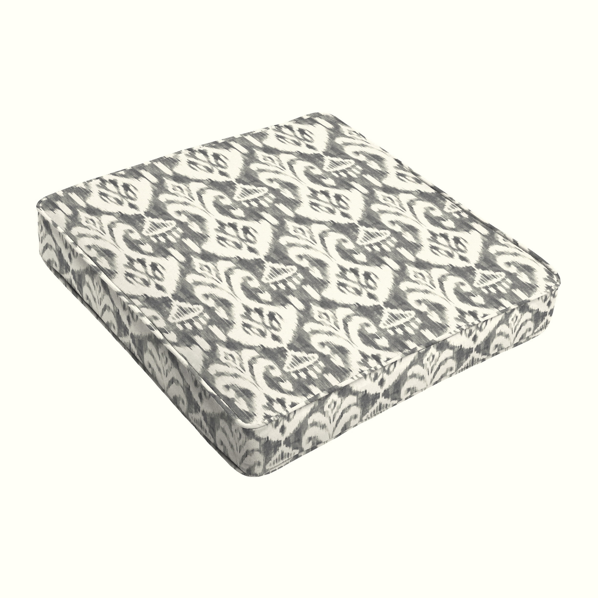 Sorra Home Grey and Cream Indoor/Outdoor Cushion with Corded Edge