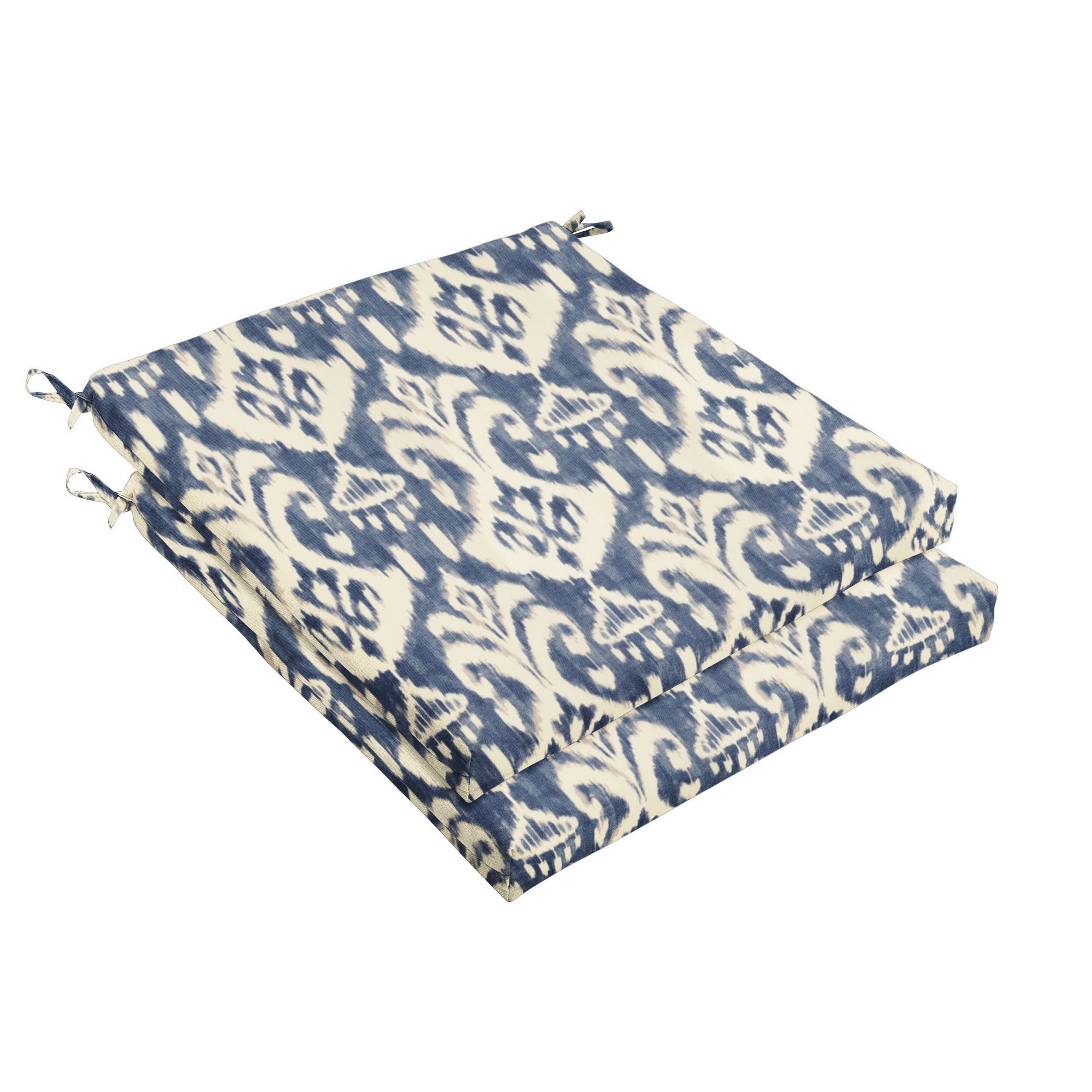 Sorra Home Indigo and Cream Indoor/Outdoor Cushion Set, Bristol