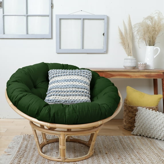 Sorra Home Indoor Hunter Green Round Papasan Cushion 48 x 48 x 4