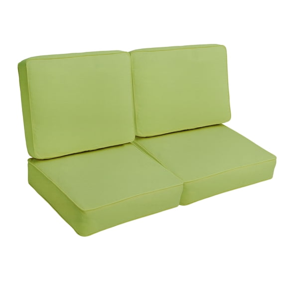 Sorra Home - Indoor/Outdoor Loveseat Cushion Set - Corded - Apple Green